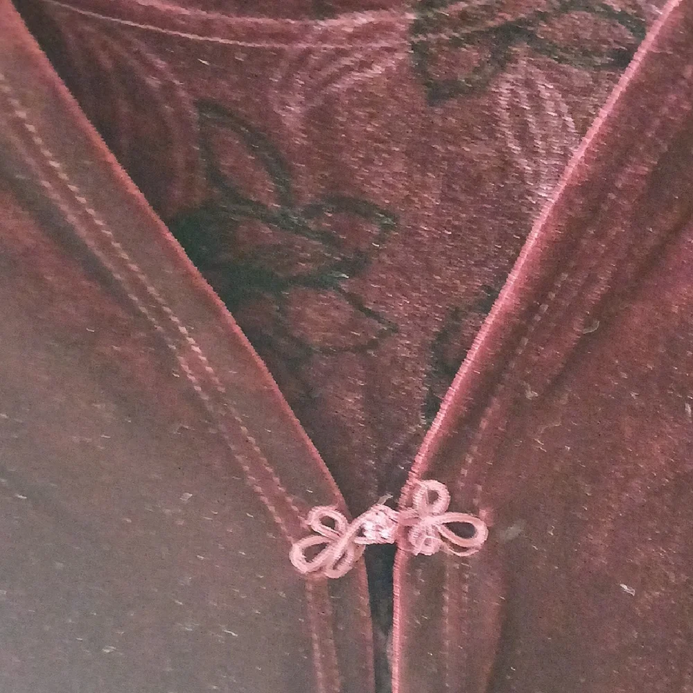 George Deep Red Velvet Open Front Top - Picture 4 of 7